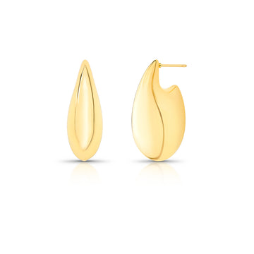 Brinco argola alongada bold com banho de ouro18k