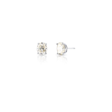 Brinco MOISSANITE oval LUXO 1cm 3 quilates em prata 925