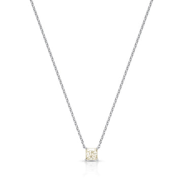 Colar MOISSANITE quadrado 5mm em prata 925