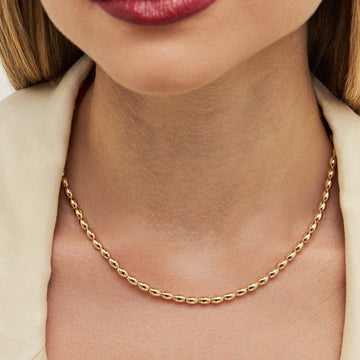 Colar gomos com banho de ouro 18k