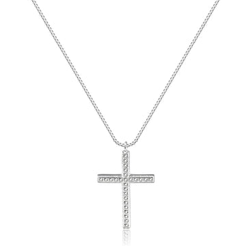 Colar prata 925 crucifixo cravejado
