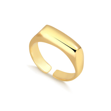Anel dedinho abaloado slim dourado