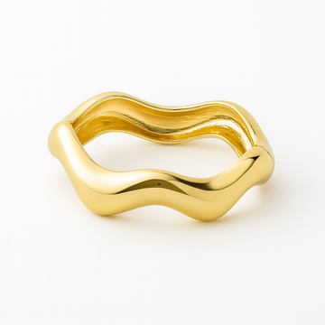 Pulseira bracelete ondulado dourada