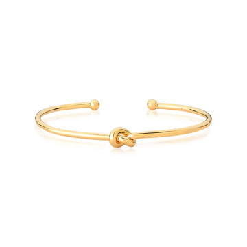 Pulseira bracelete nó liso com banho de ouro 18k