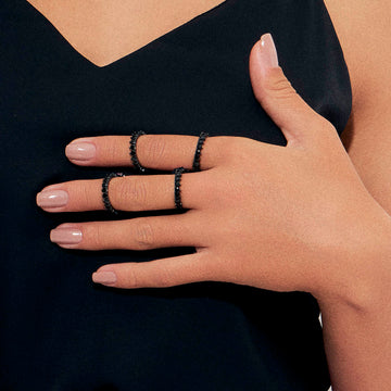 Anel aliança zircônia negra com banho de ródio negro