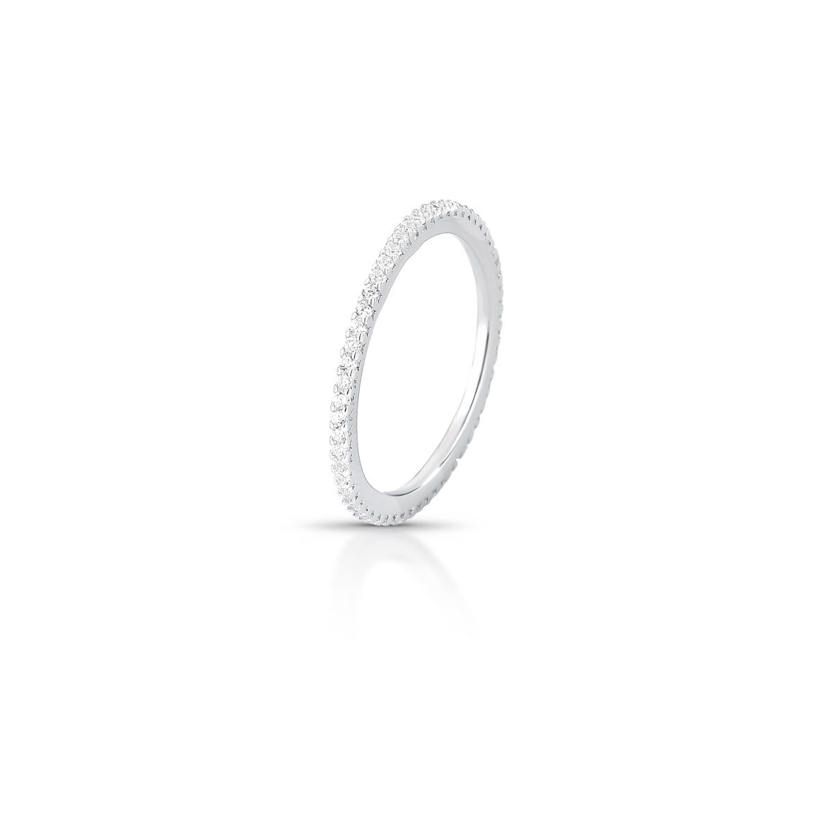 Anel aliança slim cravejada em prata 925