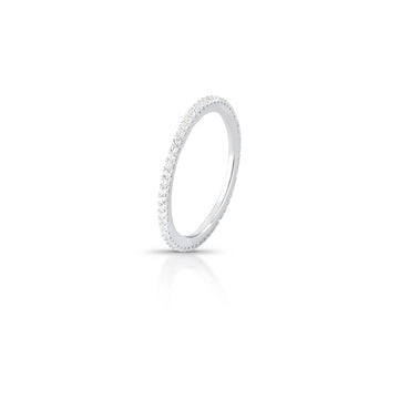 Anel aliança slim cravejada em prata 925