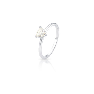 Anel MOISSANITE triângulo em prata 925