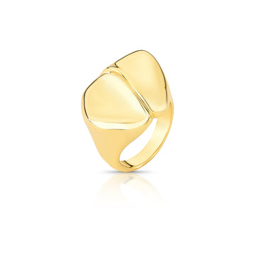 Anel dedinho maxi liso com banho de ouro 18k