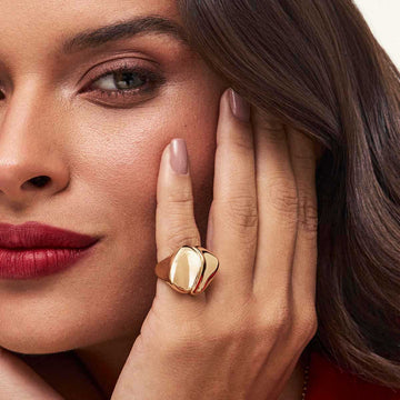 Anel dedinho maxi liso com banho de ouro 18k