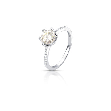 Anel MOISSANITE solitário luxo em prata 925