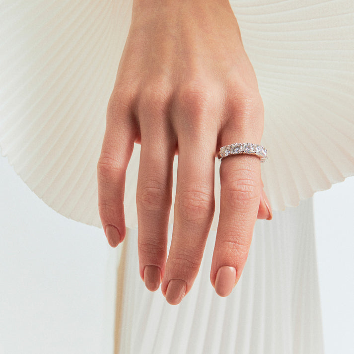 Anel moissanite solitário 12mm em prata 925