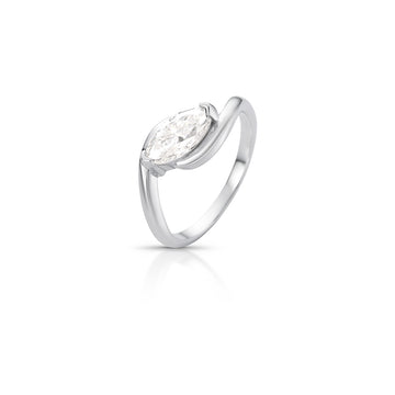 Anel MOISSANITE joia em prata 925 gota 1 quilate e banho de ródio branco