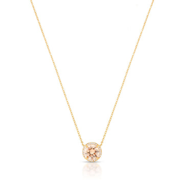 Colar redondo champanhe entorno cravejado com banho de ouro 18k