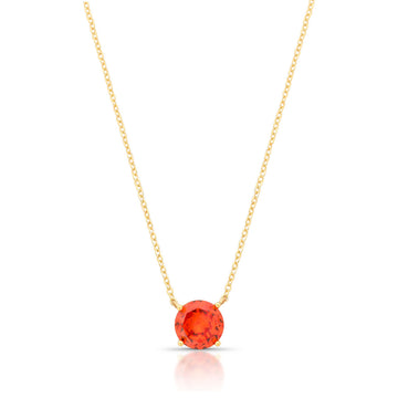 Colar solitário com zircônia aperol 10mm e banho de ouro 18k
