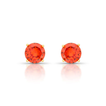 Brinco solitário com zircônia aperol 10mm com banho de ouro 18k