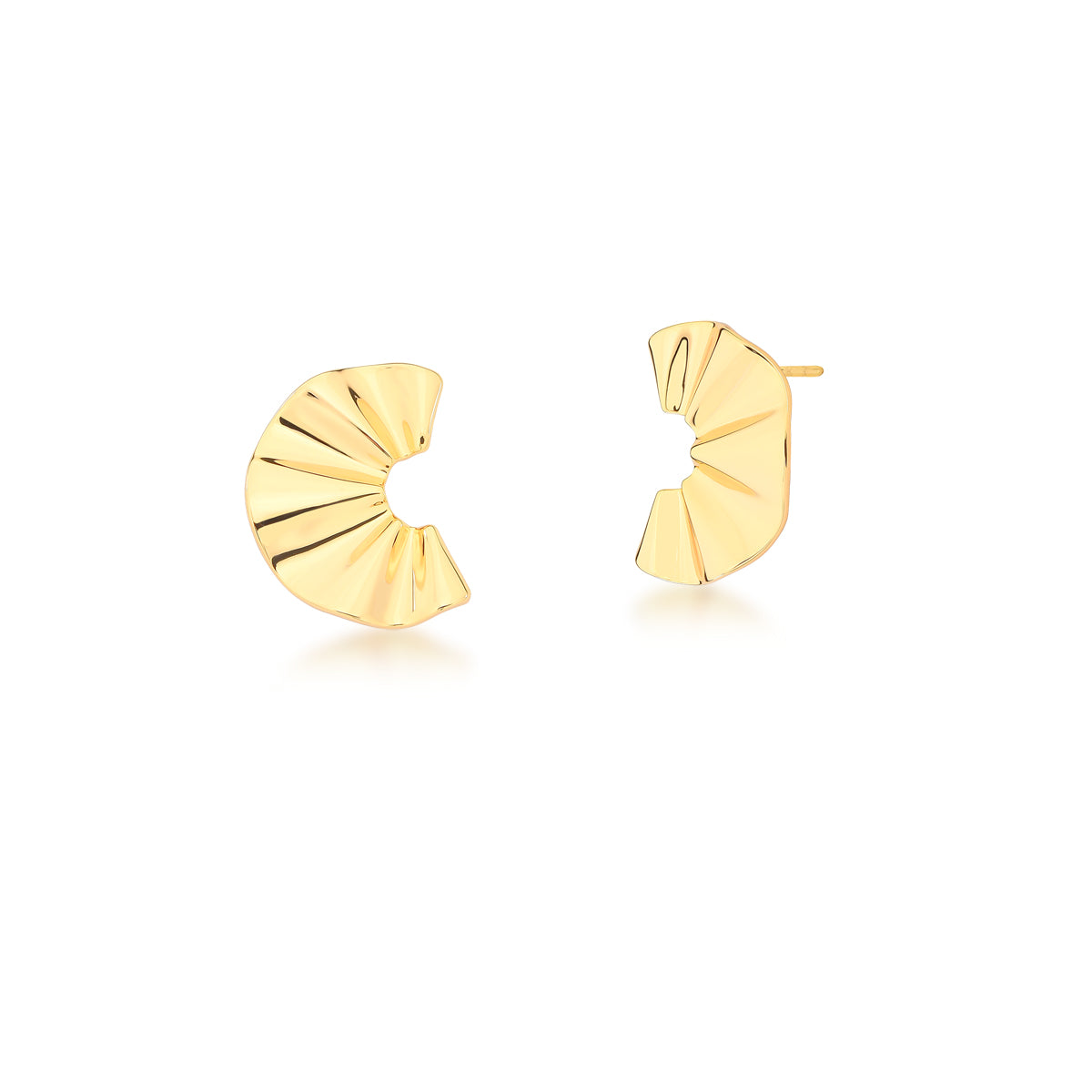 Brinco leque menor com banho de ouro 18k