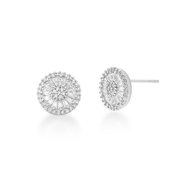 Brinco pizza M navetes com banho de ródio branco