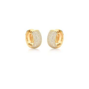 Brinco argola larga cravejada com banho de ouro 18k