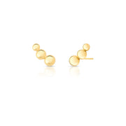 Brinco ear cuff 3 esferas com banho de ouro 18k