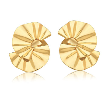 Brinco MAXI duplo orgânico com banho de ouro 18k