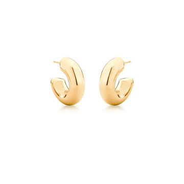 Brinco argola tubo menor com banho de ouro 18k