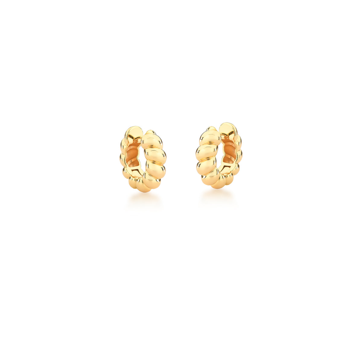 Brinco argola P entrelaçada dourado