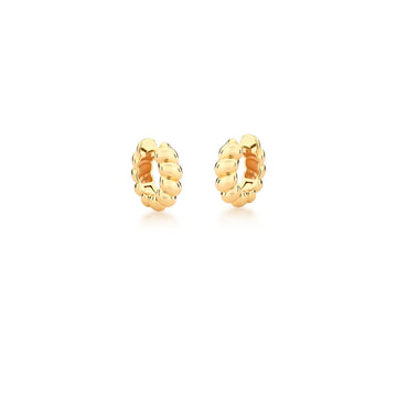 Brinco argola P entrelaçada dourado