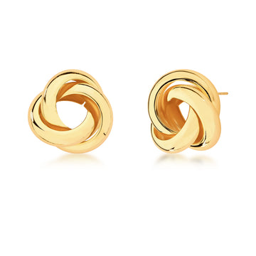 Brinco maxi nó com banho de ouro 18k