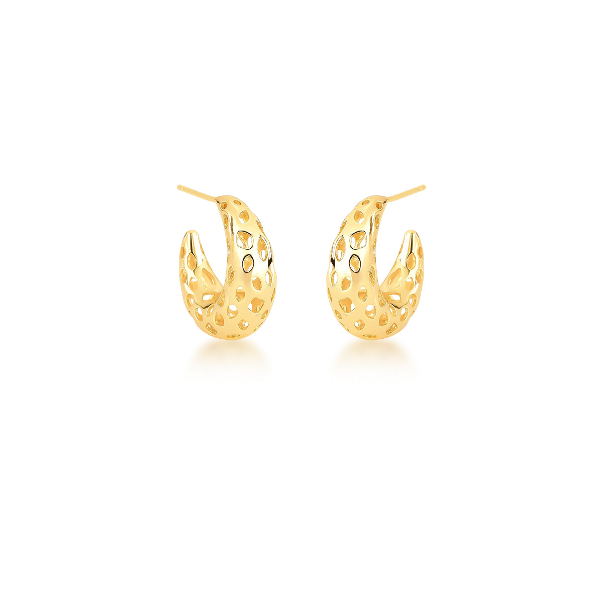 Brinco argola vazada dourado