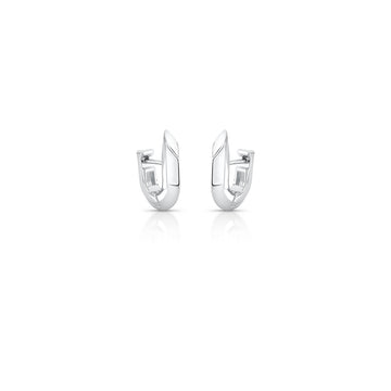 Brinco argola lisa pé alto em ródio branco