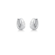 Brinco argola canoa abaloada menor em ródio branco