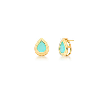 Brinco gota menor esmeralda colombiana entorno dourado