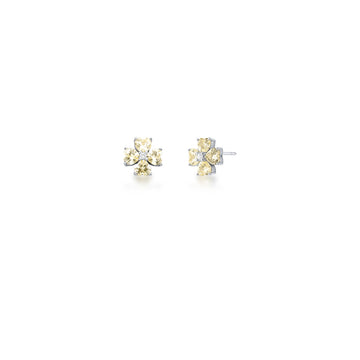 Brinco prata 925 flor maior citrino
