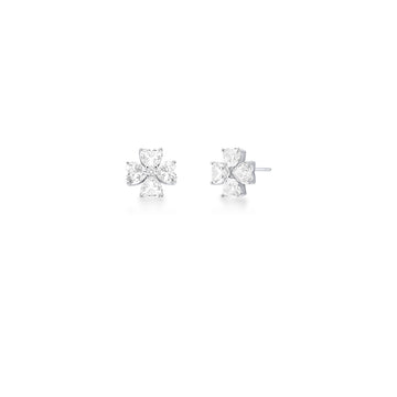 Brinco prata 925 flor maior cristal