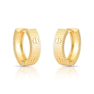 Brinco argola inspired frisada com banho de ouro 18k