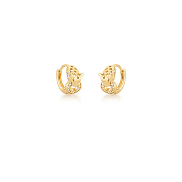 Brinco argola menor leopardo com banho de ouro 18k