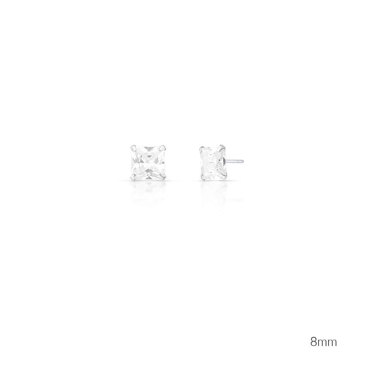 Brinco quadrado cristal G em prata 925