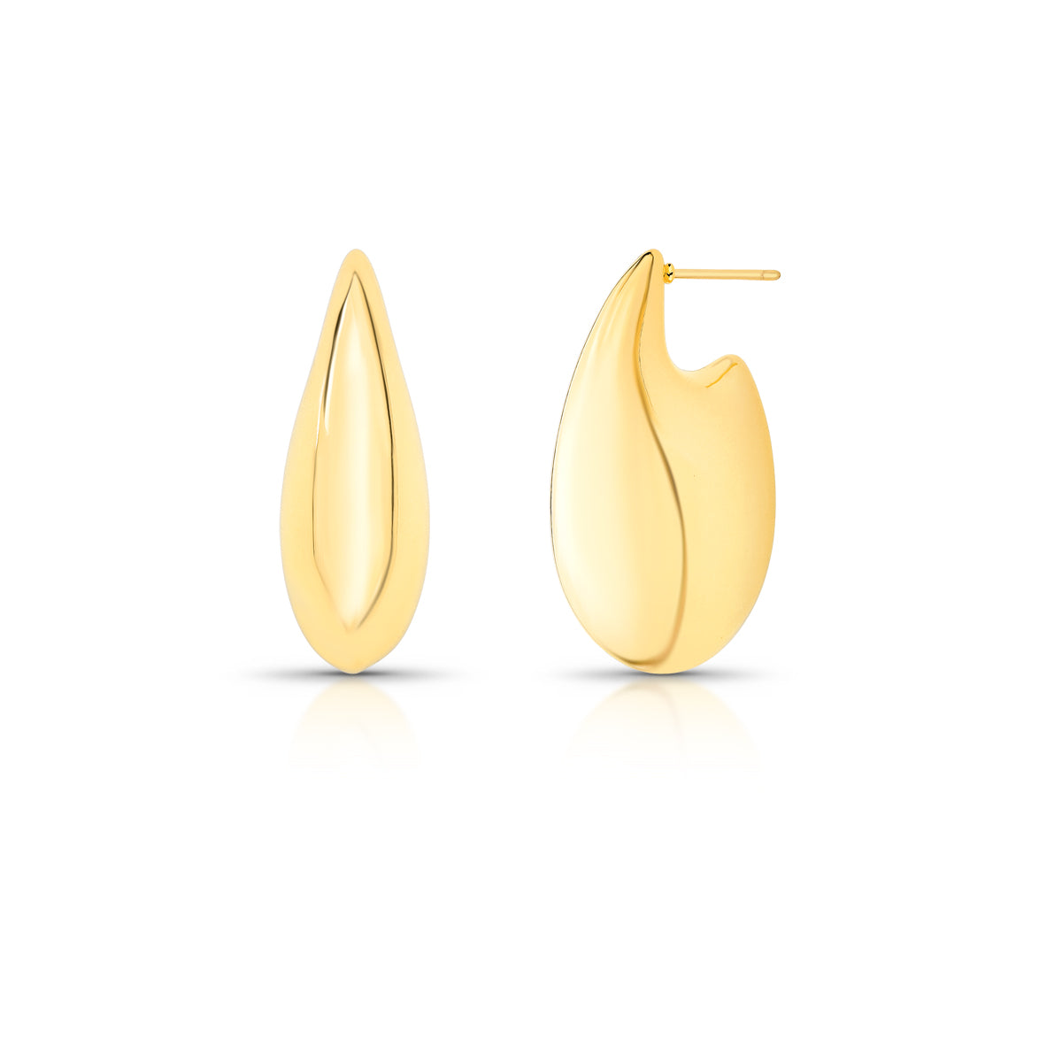 Brinco argola alongada bold com banho de ouro18k