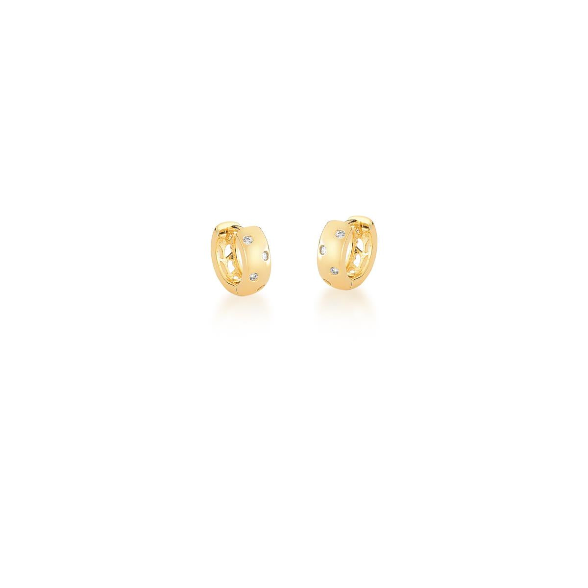 Brinco argolinha pontos de luz com banho de ouro 18k