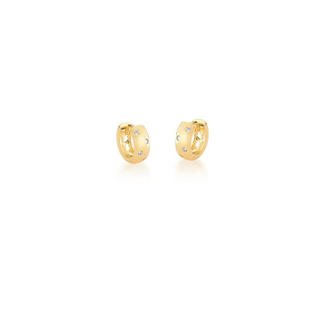 Brinco argolinha pontos de luz com banho de ouro 18k