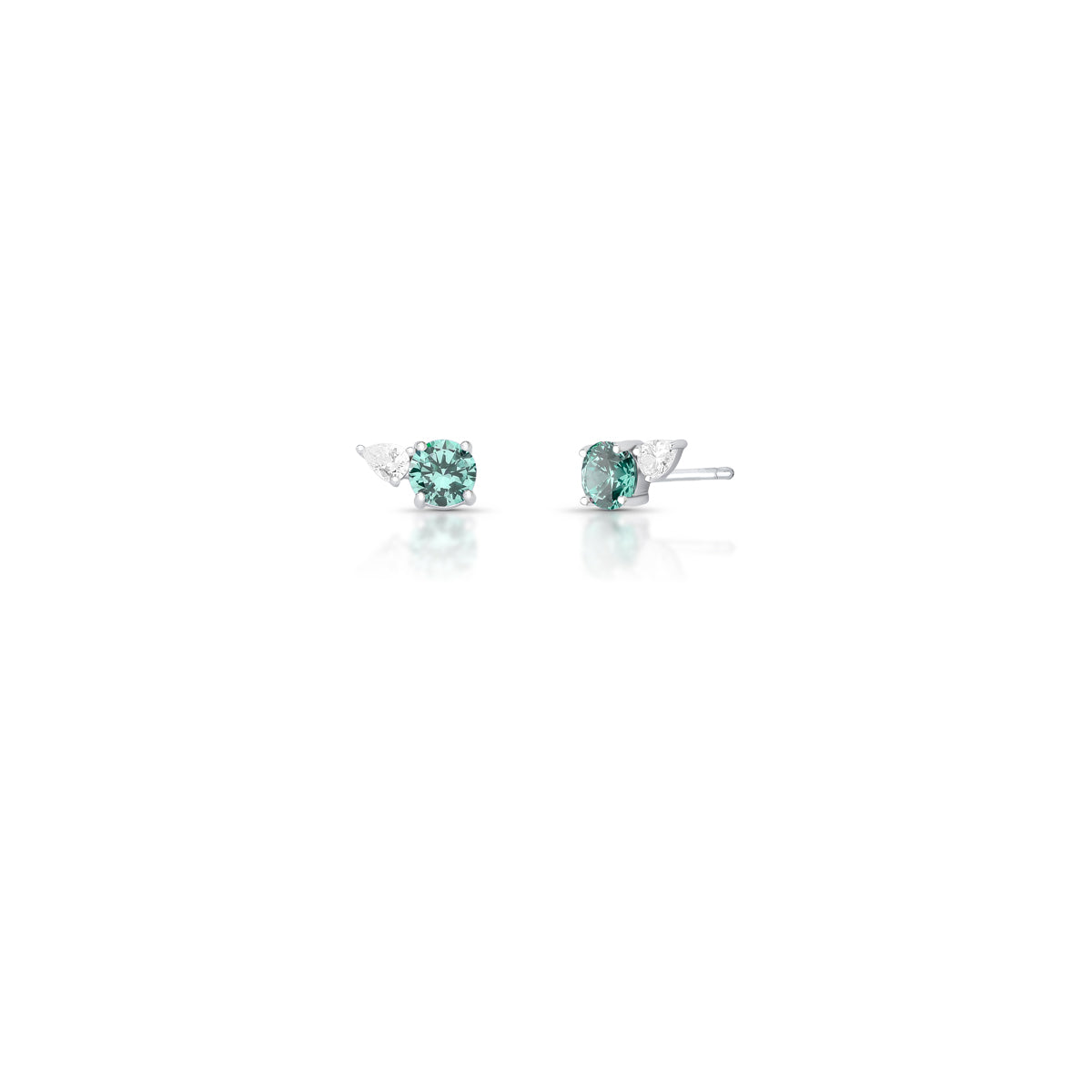 Brinco prata 925 oval turmalina e gota cristal