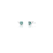 Brinco prata 925 oval turmalina e gota cristal