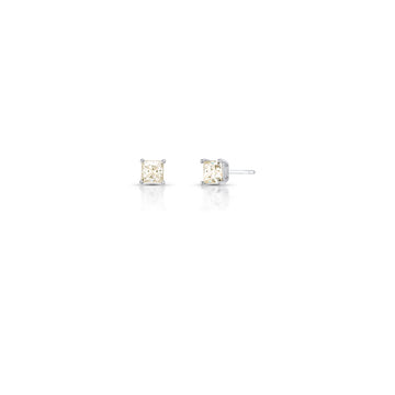 Brinco MOISSANITE quadrado 5mm em prata 925