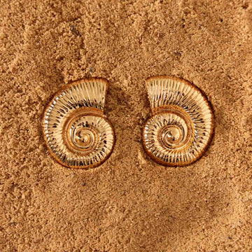 Brinco Maxi Caracol com banho de ouro 18k