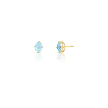 Brinco oval topázio com banho de ouro 18k
