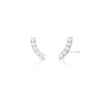 Brinco ear cuff 5 zircônias cristais com banho de ródio branco