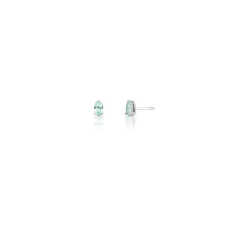 Brinco prata 925 oval PP turmalina clara com banho de ródio branco