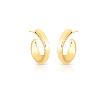 Brinco argola lisa com banho de ouro 18k