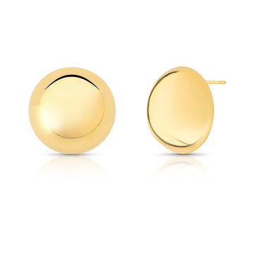 Brinco meia esfera maxi com banho de ouro 18k